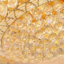 Plafoniera da soffitto rotonda in cristallo stile europeo 14 luci 100x40 cm