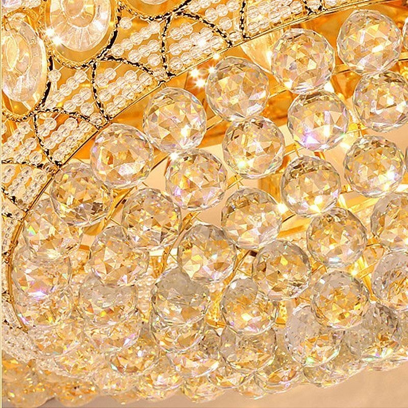 Plafoniera da soffitto rotonda in cristallo stile europeo 14 luci 100x40 cm