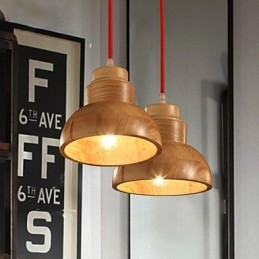 Lampadario a sospensione mini classico in legno/bambù
