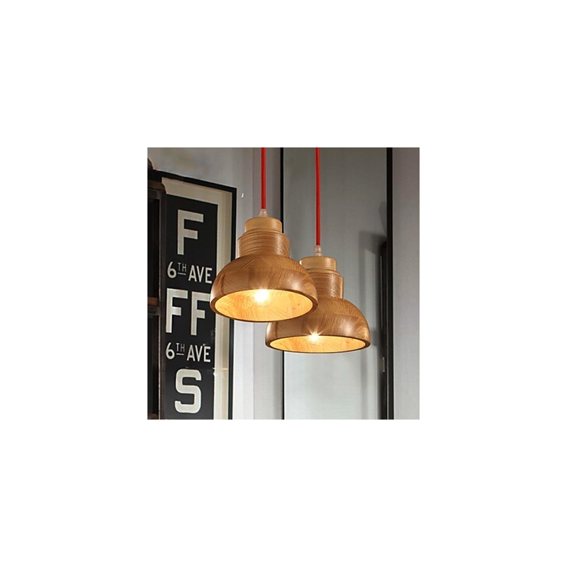 Lampadario a sospensione mini classico in legno/bambù