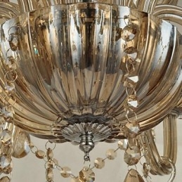 Lampadario moderno contemporaneo in cristallo a 2 livelli