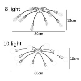 Plafoniera Spider a filo classica antica 8/10 luci E26/E27