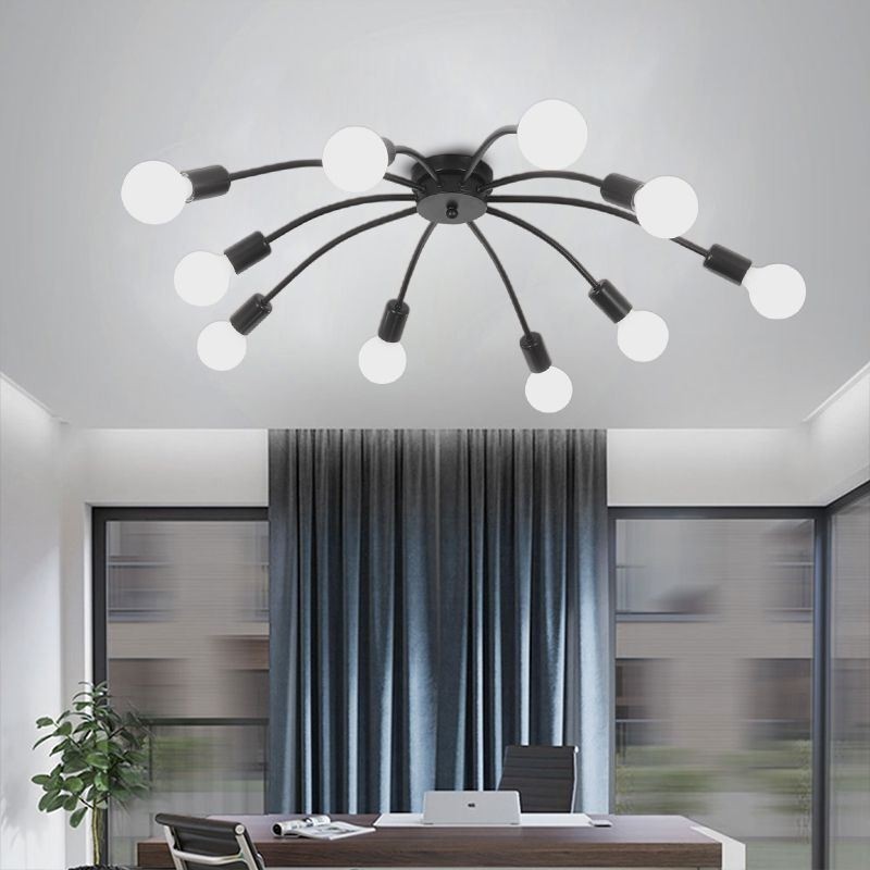 Plafoniera Spider a filo classica antica 8/10 luci E26/E27