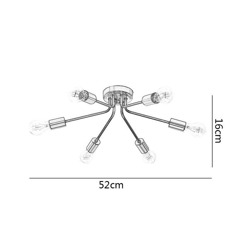 Plafoniera Sputnik a montaggio a filo 6 luci E26/E27 52 x 16 cm
