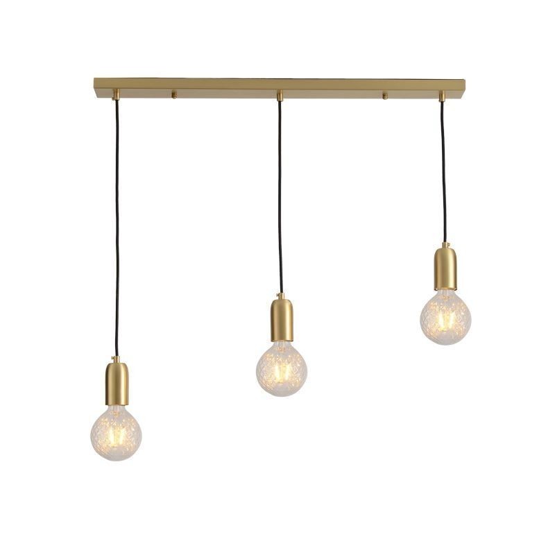 Lampada a sospensione nordica in ottone a 3 luci
