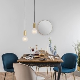 Lampada a sospensione nordica in ottone a 3 luci