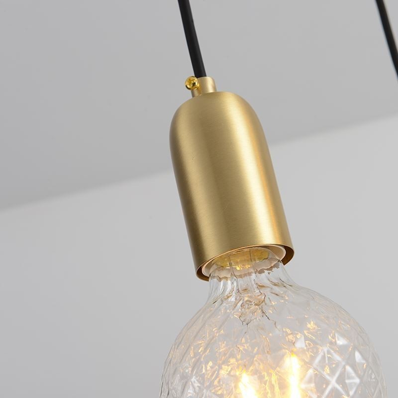 Lampada a sospensione nordica in ottone a 3 luci
