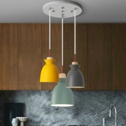 Lampada a sospensione Nordic Macaron in ferro Arti a 3 luci