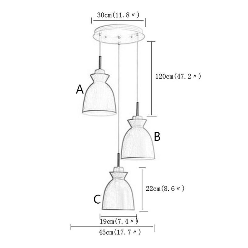 Lampada a sospensione Nordic Macaron in ferro Arti a 3 luci