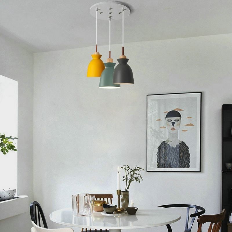 Lampada a sospensione Nordic Macaron in ferro Arti a 3 luci