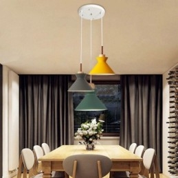 Lampada a sospensione Nordic Macaron a 3 luci in ferro, 51x16 cm, cavo regolabile 120 cm