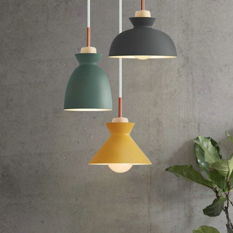 Lampada a sospensione nordica in ferro Macaron 3 luci E26/E27
