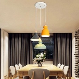 Lampada a sospensione nordica in ferro Macaron 3 luci E26/E27