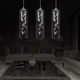 Lampada a sospensione in vetro nordica creativa a cilindro a farfalla