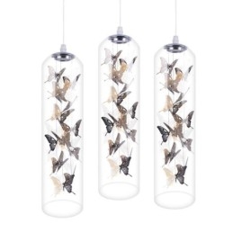 Lampada a sospensione in vetro nordica creativa a cilindro a farfalla