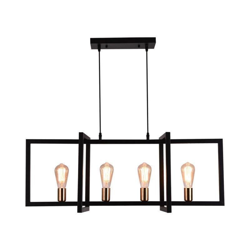 Lampada a sospensione industriale Lightingway a 4 luci