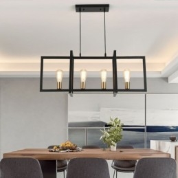 Lampada a sospensione industriale Lightingway a 4 luci