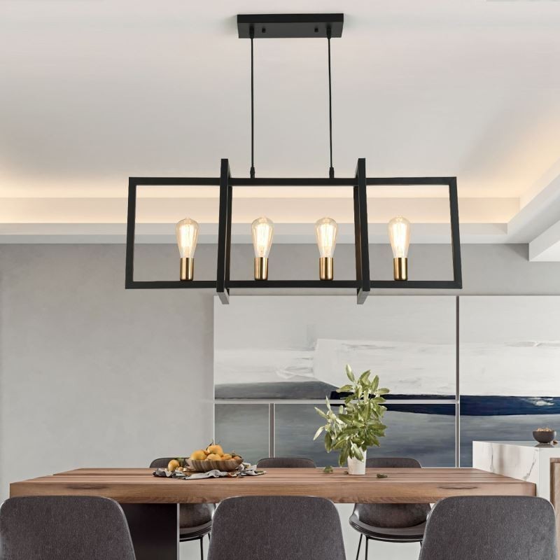 Lampada a sospensione industriale Lightingway a 4 luci