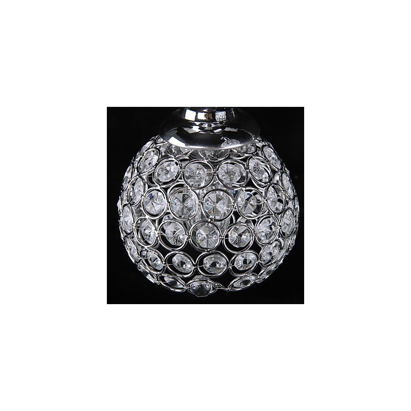 Lampadario moderno contemporaneo in cristallo e metallo cromato