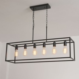 Lampada a sospensione da fattoria per isola, 6 luci