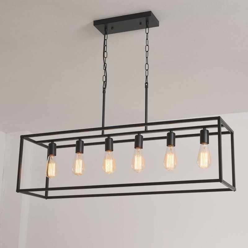 Lampada a sospensione da fattoria per isola, 6 luci
