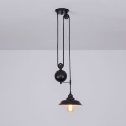 Lampada a sospensione industriale con puleggia, retrattile, altezza regolabile