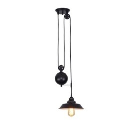 Lampada a sospensione industriale con puleggia, retrattile, altezza regolabile