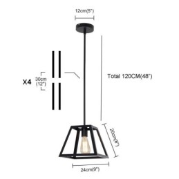 Lampada a sospensione industriale in metallo trapezoidale mini 24 x 20 cm