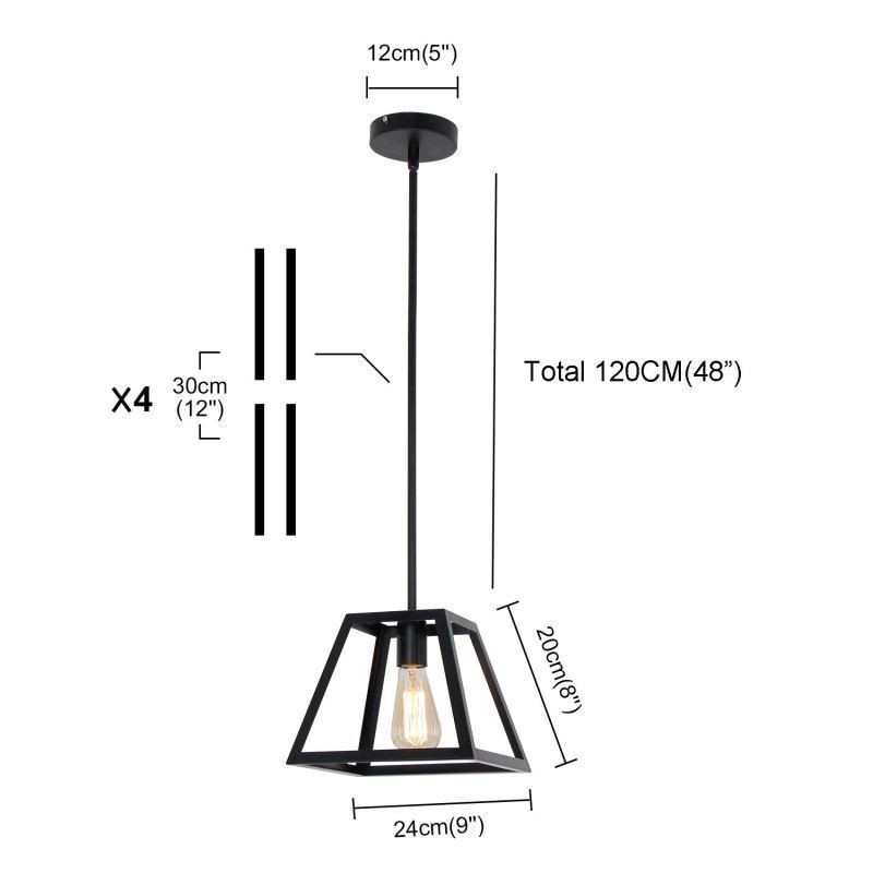 Lampada a sospensione industriale in metallo trapezoidale mini 24 x 20 cm