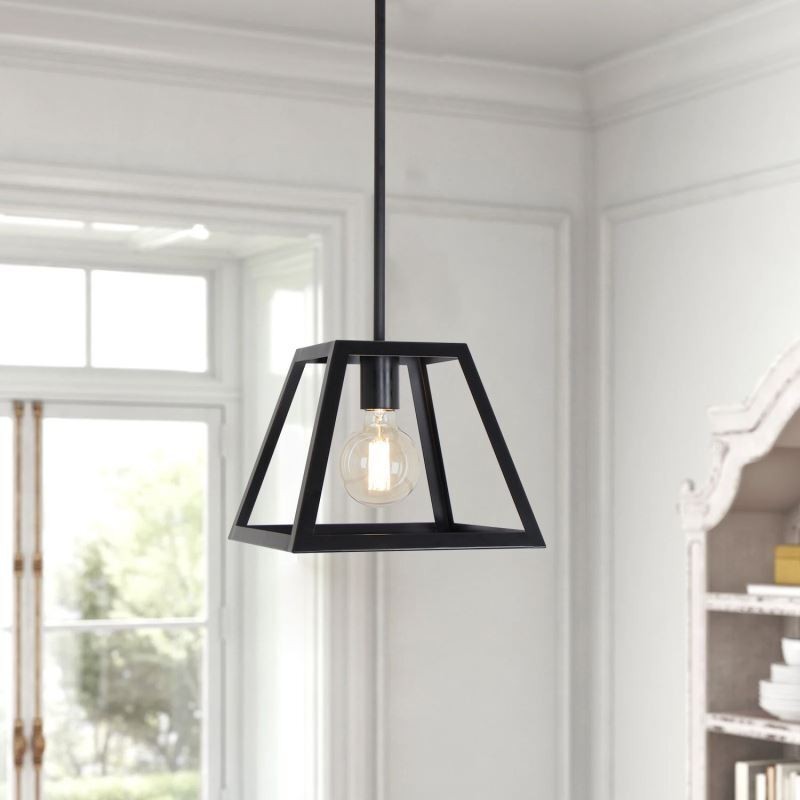 Lampada a sospensione industriale in metallo trapezoidale mini 24 x 20 cm