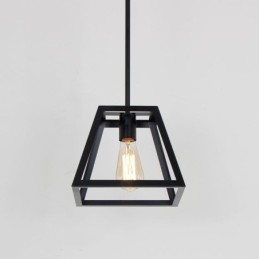 Lampada a sospensione industriale in metallo trapezoidale mini 24 x 20 cm