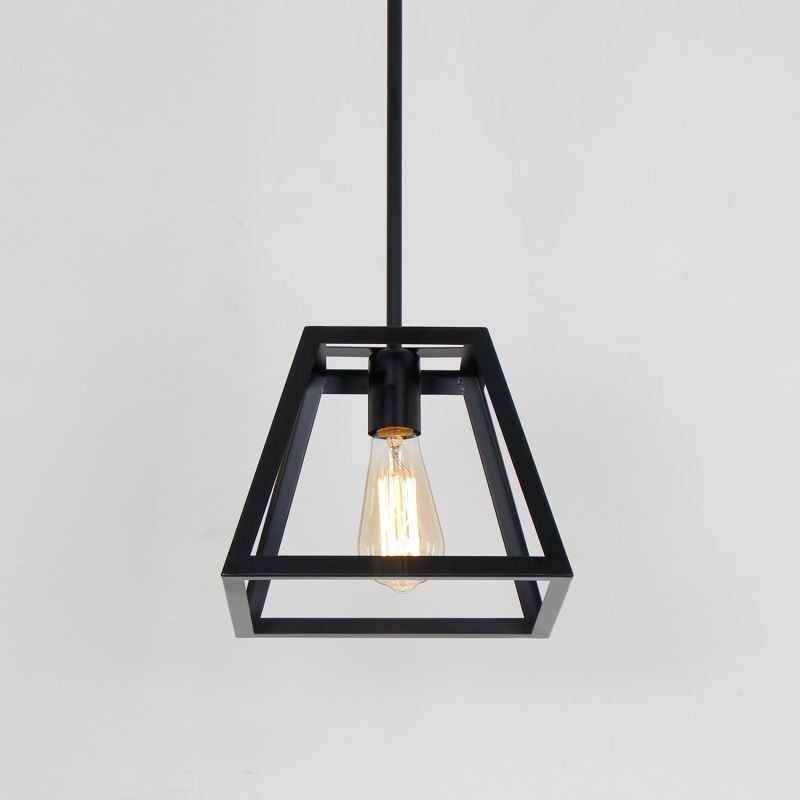 Lampada a sospensione industriale in metallo trapezoidale mini 24 x 20 cm