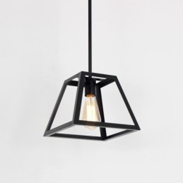 Lampada a sospensione industriale in metallo trapezoidale mini 24 x 20 cm