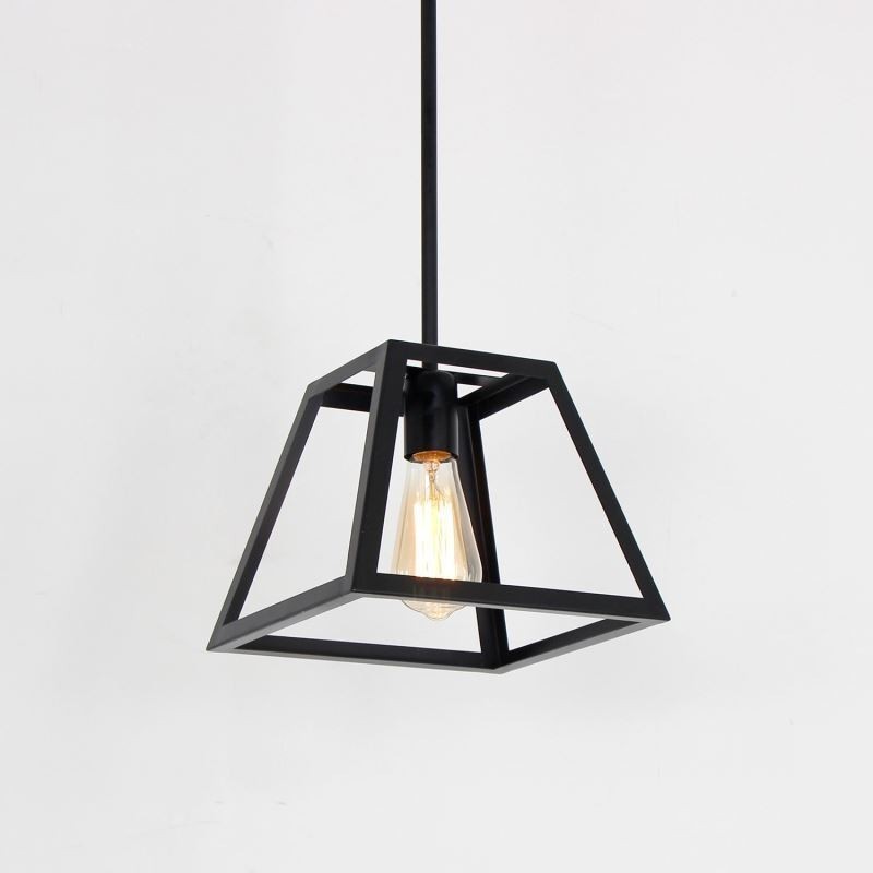 Lampada a sospensione industriale in metallo trapezoidale mini 24 x 20 cm