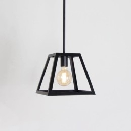 Lampada a sospensione industriale in metallo trapezoidale mini 24 x 20 cm