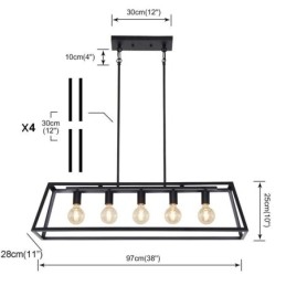 Lampada a sospensione in metallo industriale trapezoidale