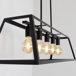 Lampada a sospensione in metallo industriale trapezoidale