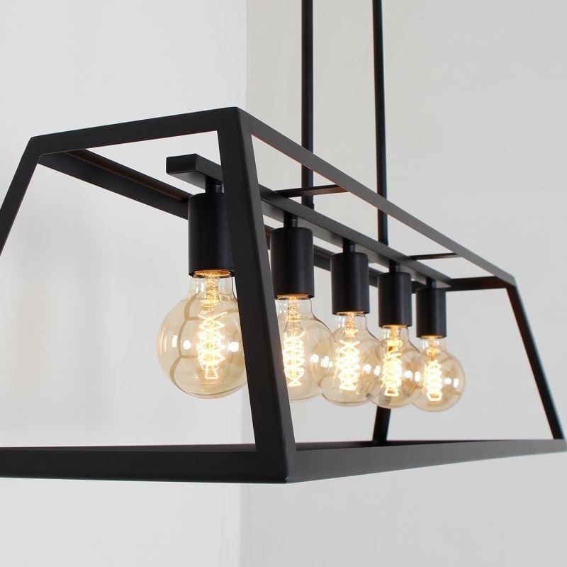 Lampada a sospensione in metallo industriale trapezoidale