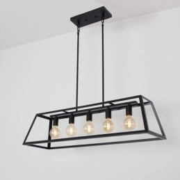 Lampada a sospensione in metallo industriale trapezoidale