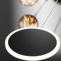 Lampada a sospensione moderna a forma di sfera con anello rotondo
