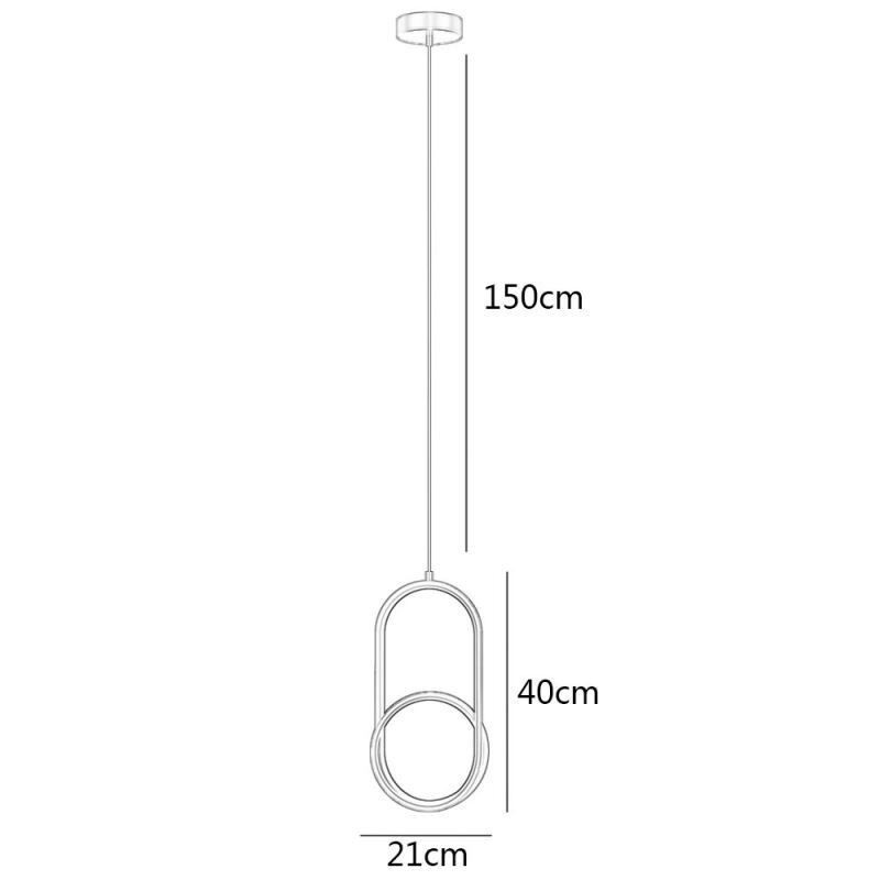Lampada a sospensione moderna semplice LED 18W 1440 lm 21×40 cm