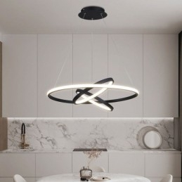 Lampadario moderno dimmerabile a 3 anelli LED sospensione