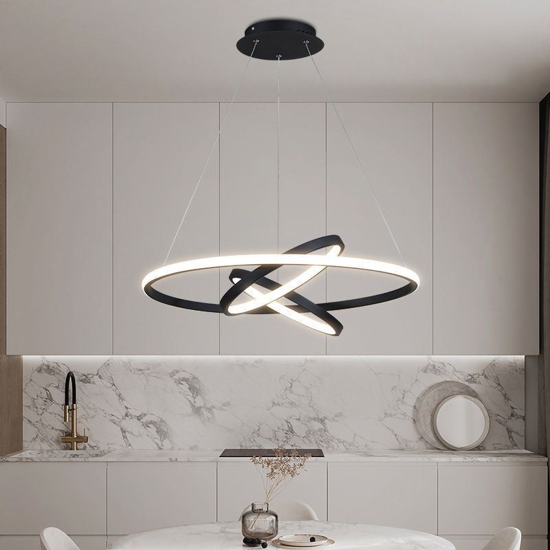 Lampadario moderno dimmerabile a 3 anelli LED sospensione