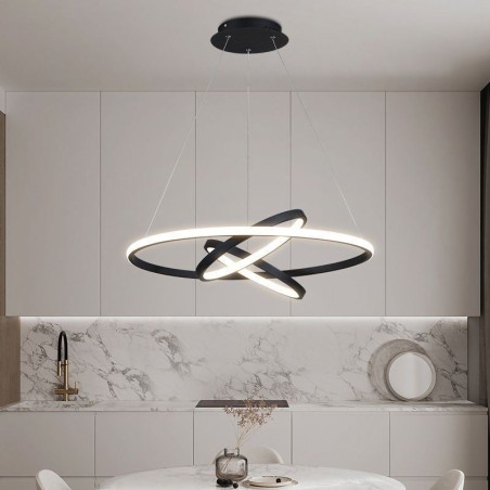 Lampadario moderno dimmerabile a 3 anelli LED sospensione