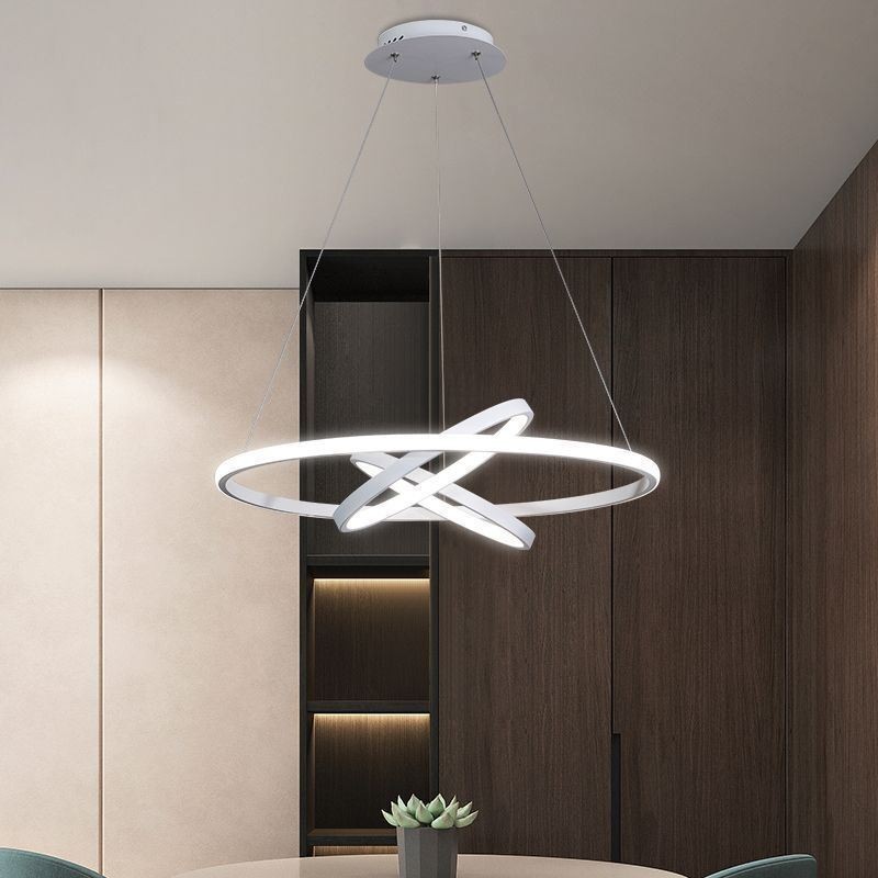 Lampadario moderno dimmerabile a 3 anelli LED sospensione