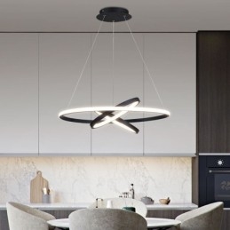 Lampadario moderno dimmerabile a 3 anelli LED sospensione