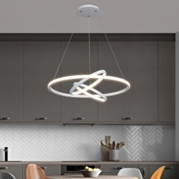 Lampadario moderno dimmerabile a 3 anelli LED sospensione