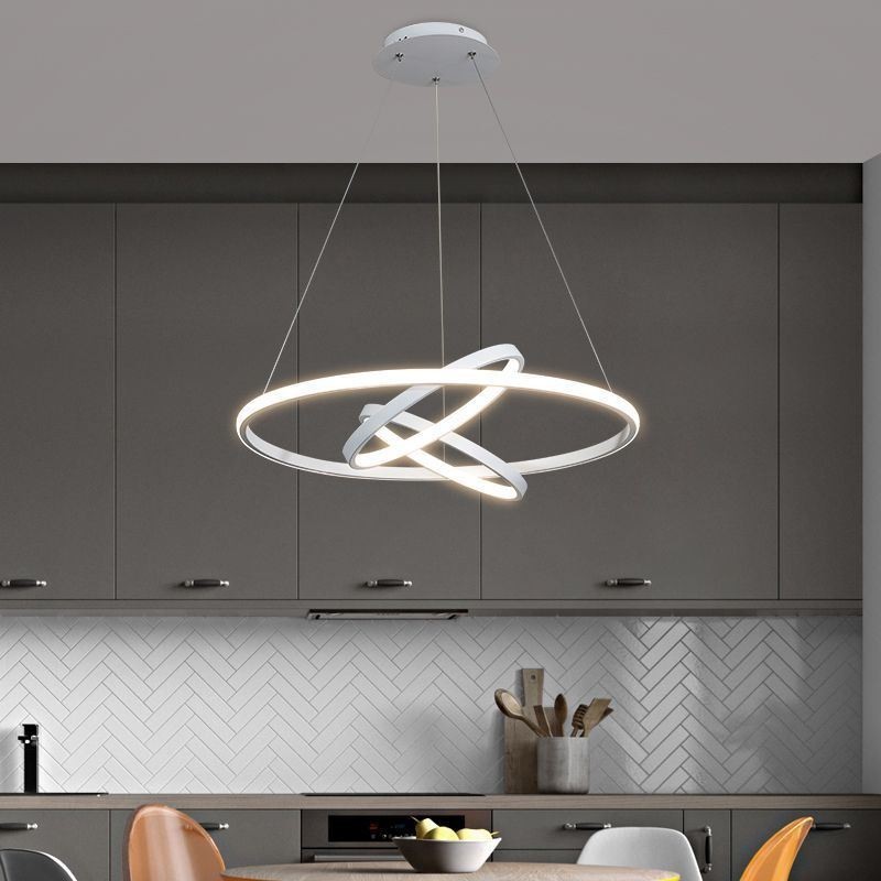 Lampadario moderno dimmerabile a 3 anelli LED sospensione