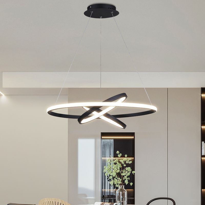 Lampadario moderno dimmerabile a 3 anelli LED sospensione
