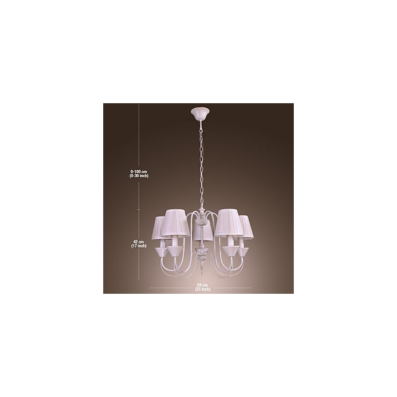 Lampadario rustico in bronzo stile candela 1 livello 58 cm